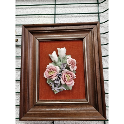Cuadro flores relieve