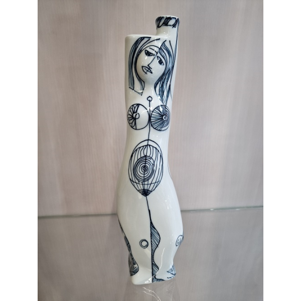 Botella antropomórfica fileteada mujer Sargadelos