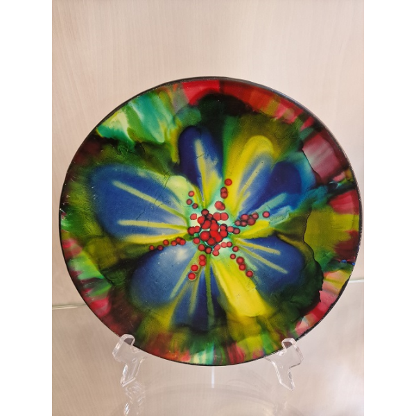 Plato decorativo tonos verdes