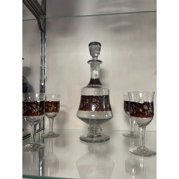 Juego botella y 4 copas